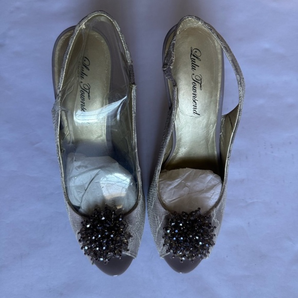 Lulu Townsend Silver Embellished Women's Shoes
